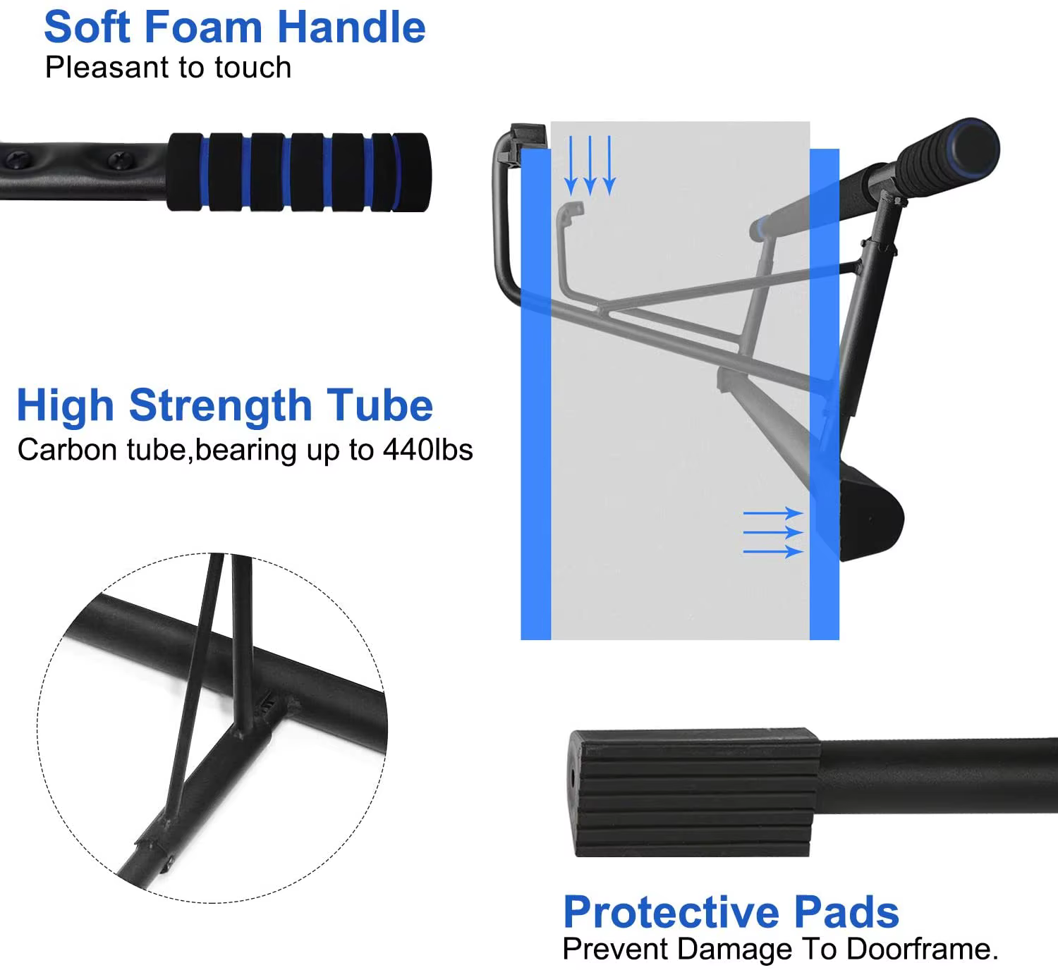 Barre de traction portable multi-gym pour porte