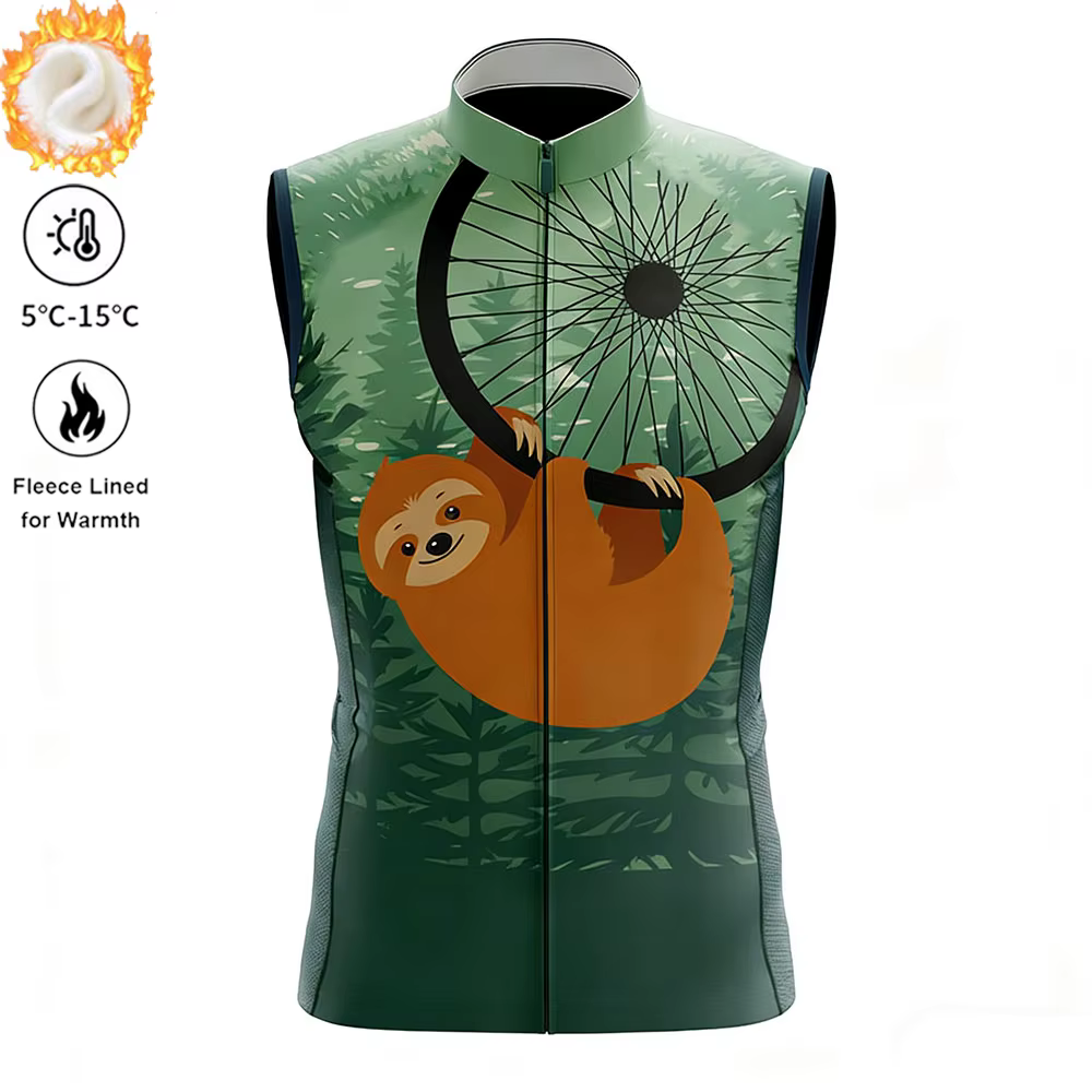 Paresseux équipe hiver cyclisme gilet homme