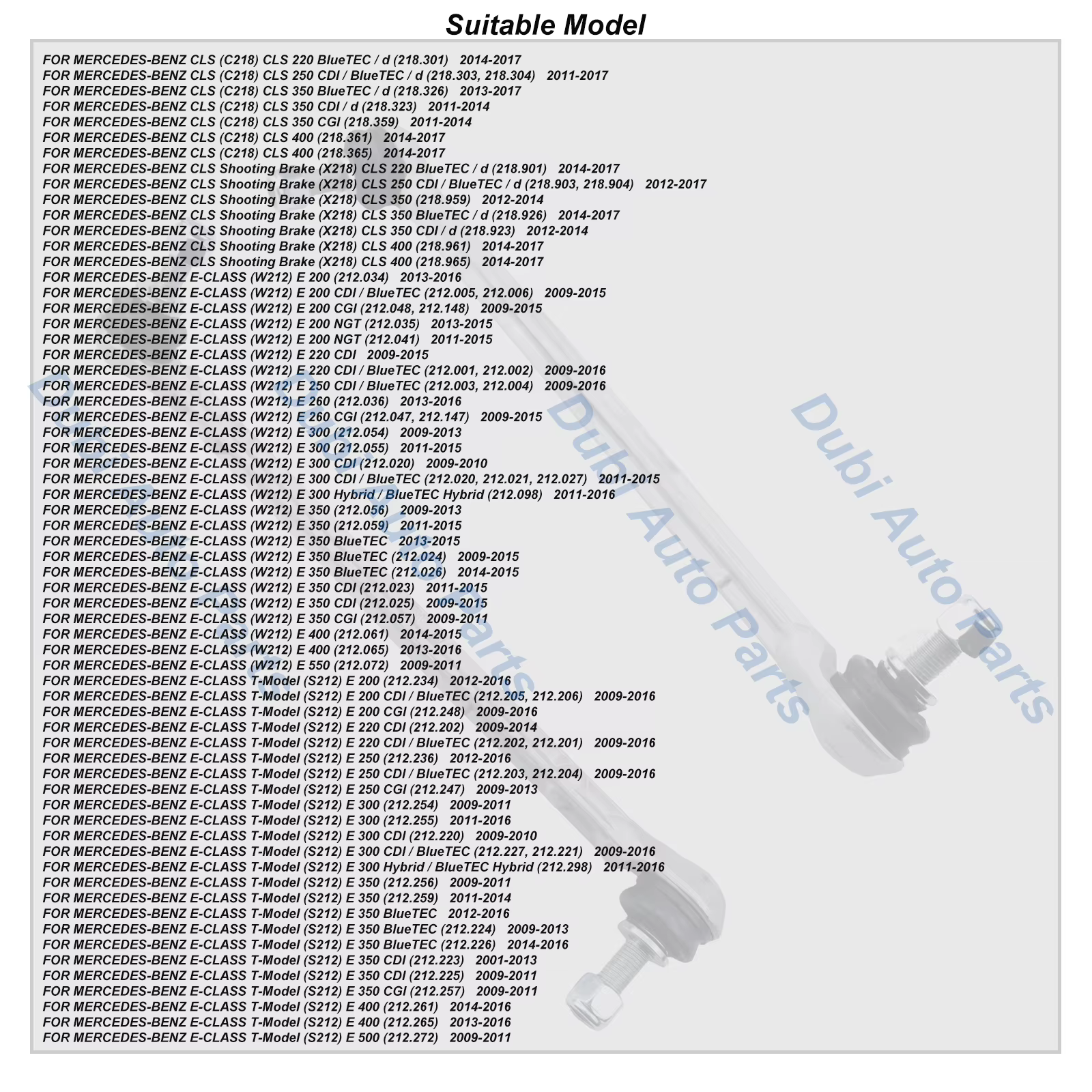 Lien de stabilisateur arrière pour BENZ E-CLASS W212 E200 E220 E300 E350 E400 E550 S212 CLS220 CLS250 CLS350 CLS400 A 2123201189 2123201289