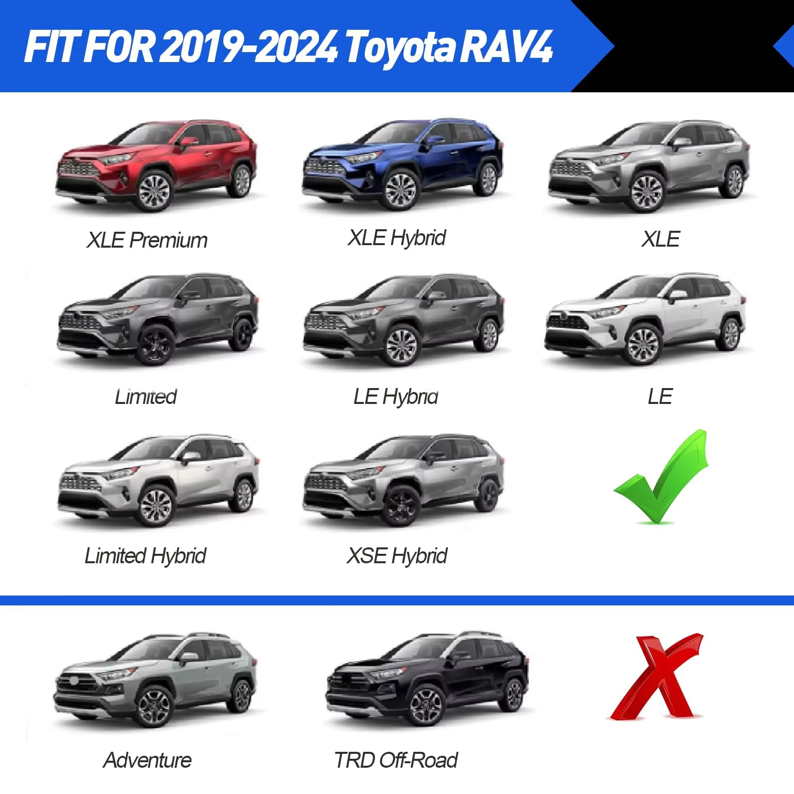 Pour Toyota RAV4 2019-2025 barres transversales de galerie de toit, capacité de charge porte-bagages en aluminium kayaks vélo canoës barres transversales