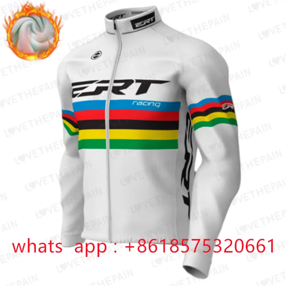 Veste de cyclisme de course d'hiver en polaire thermique à manches longues