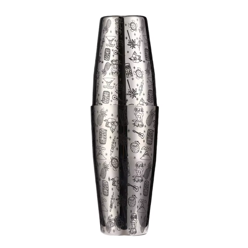 Bar Cocktail Shaker Boston Shaker acier inoxydable gravure Shaker Bar accessoire barman outils pour la maison et le Bar