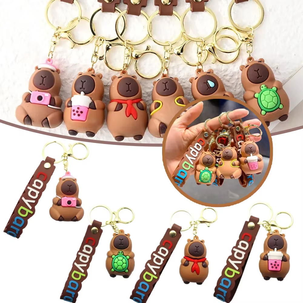 Porte-clés Capybara mignon, accessoire Animal mignon pour filles et enfants, décoration Adorable et idée cadeau, 1 à 20 pièces