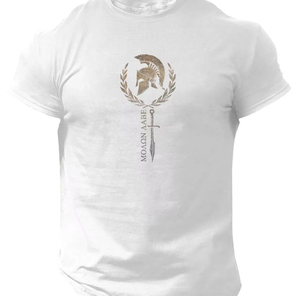 Haut à manches courtes pour homme avec un motif esprit spartiate pour le printemps et l'été