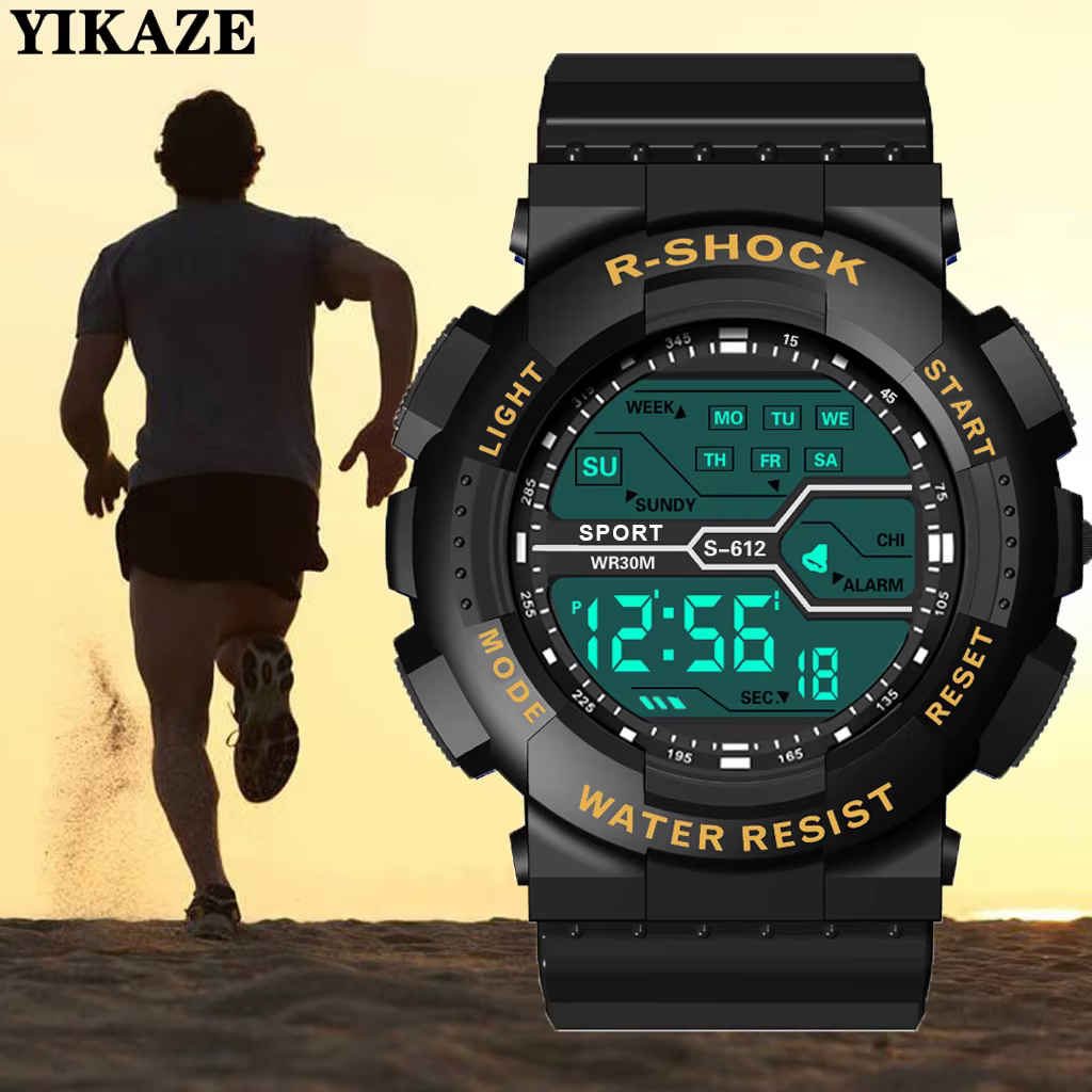 Sport de plein air hommes montre multifonction grand écran LED électronique étanche lumineux militaire numérique montres Reloj Hombre