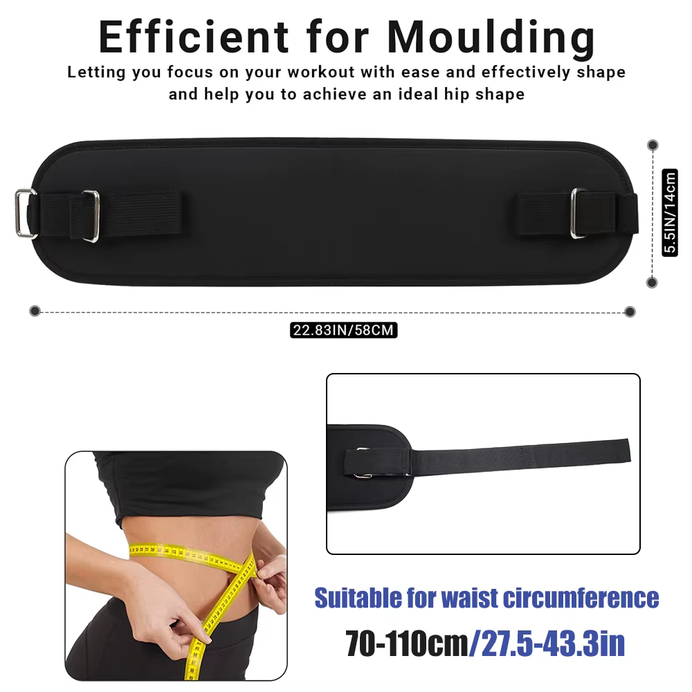 1 Ceinture d'entraînement pour fessiers, coussin de pont fessier pour exercices avec haltères et kettlebells pour squats, déplacements vers l'avant, squats inversés