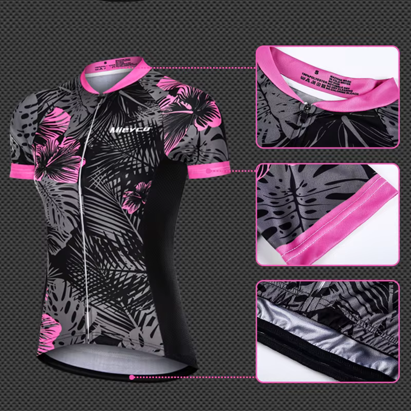 Maillot de cyclisme à manches courtes pour femme