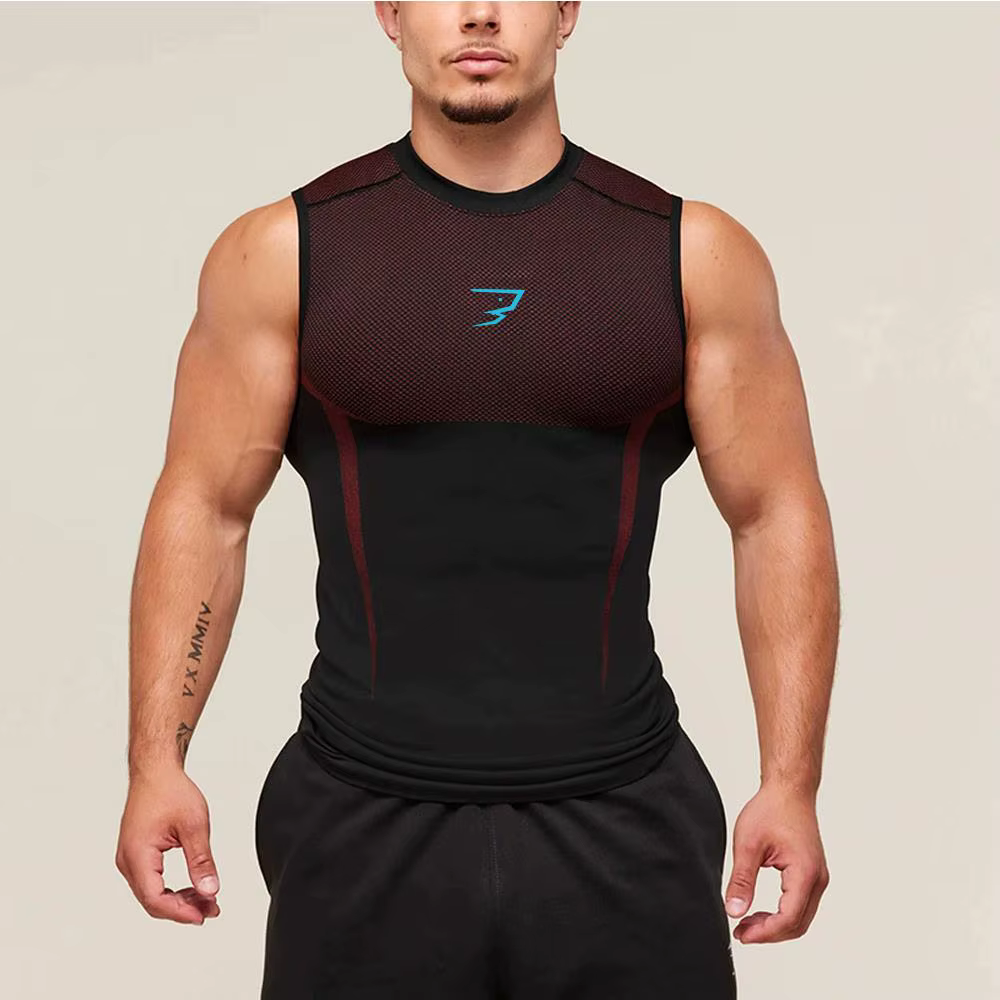 Débardeur Homme Fitness Léger Élastique Sans Manches Séchage Rapide Respirant pour Entraînement Extérieur Course Exercice