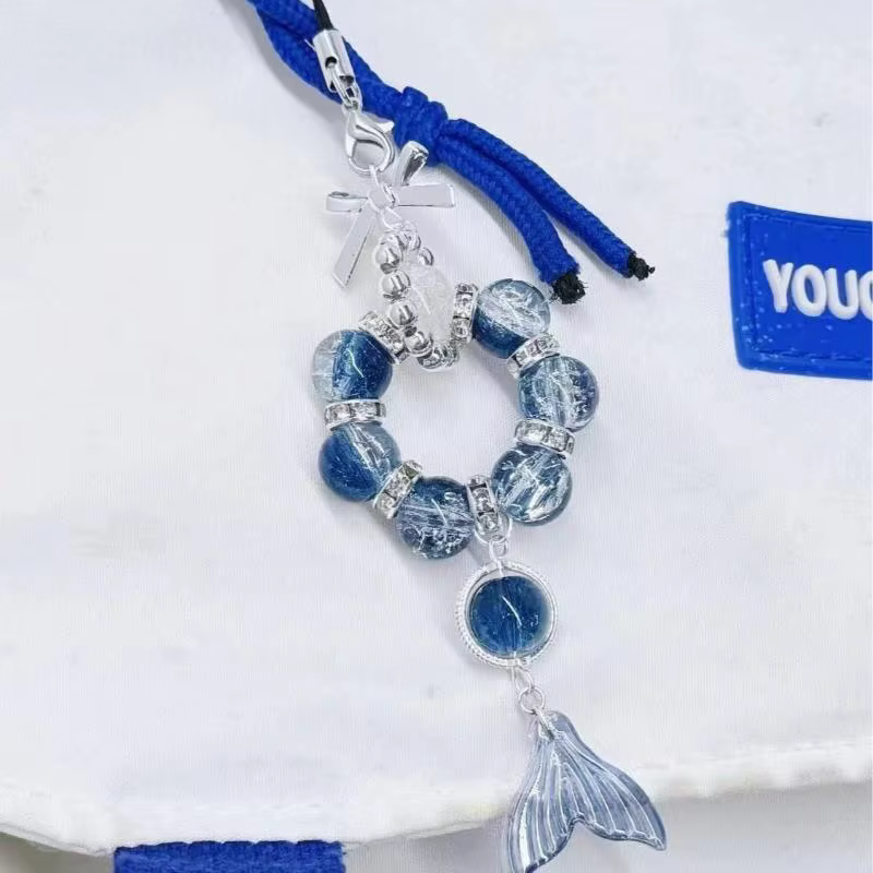 Queue de poisson Couple téléphone lanière porte-clés accessoire de mode queue de poisson pendentif porte-clés sac bijoux jeu marchandise
