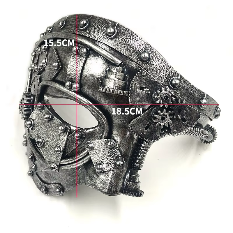 Steampunk fantôme mascarade Cosplay médiéval rétro masque balle demi visage hommes Punk Costume Halloween fête Costume accessoires