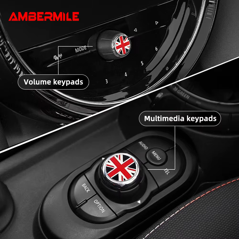 Accessoires de voiture pour MINI Cooper F55 F56 F57 F60 Countryman Clubman, contrôle Central du Volume, bouton multimédia, autocollant de style