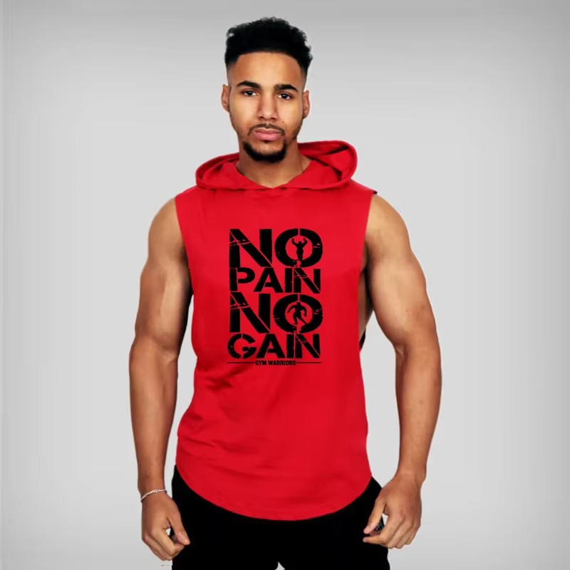 Marque gymnases vêtements hommes musculation à capuche débardeur coton sans manches gilet sweat Fitness