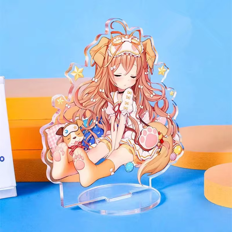 Support debout en acrylique transparent personnalisé, décoration de bureau personnalisée, anime HD brodé, accessoires de dessin animé personnalisés, signe de support