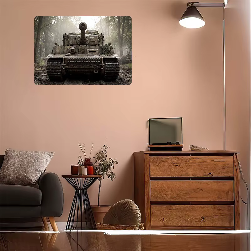 Affiche imprimée « Tigre dans la forêt », art mural personnalisé, plaques métalliques rétro vintage pour la décoration de la maison et de la chambre