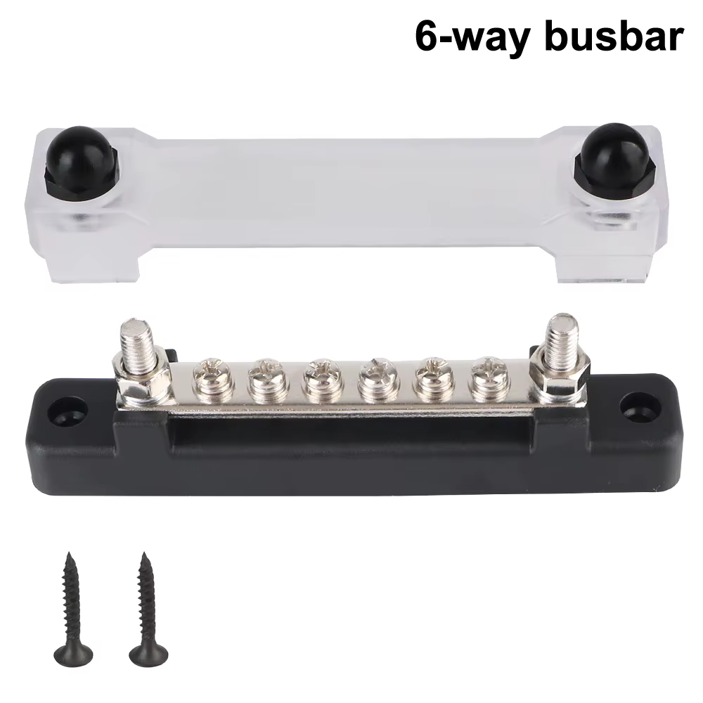 Bloc de Distribution d'énergie de barre omnibus de 6 voies, Circuit d'électro-jonction, prise de barre omnibus pour bateau camion RV caravane voiture 48V 150A DC