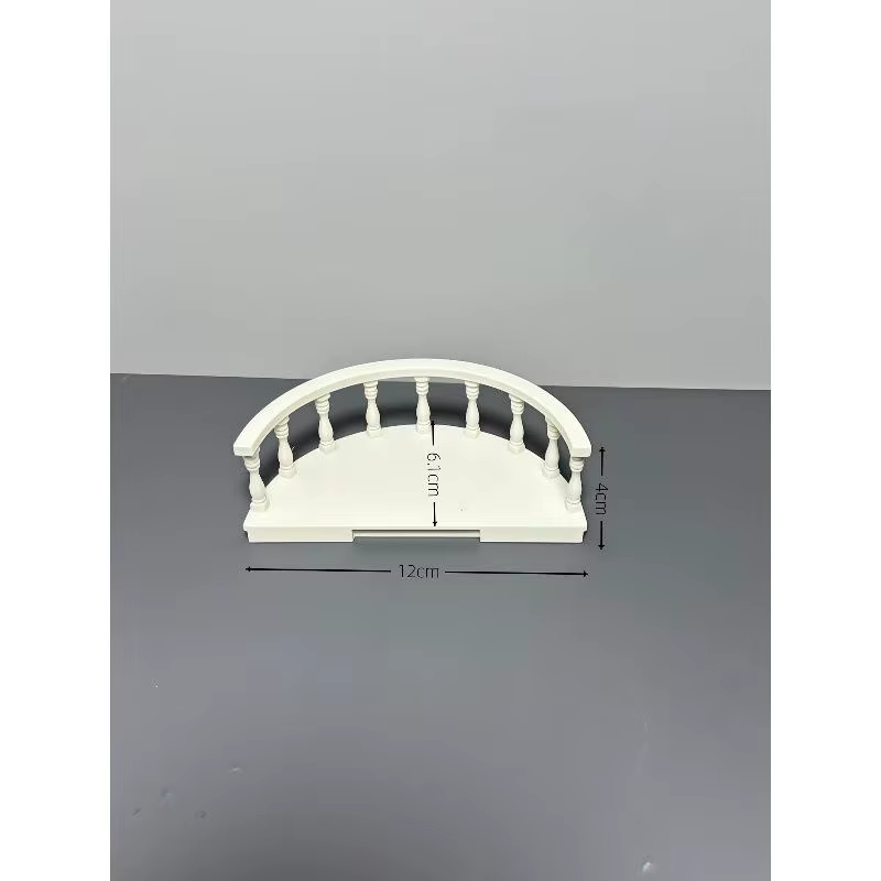 Balustrade de balcon miniature, accessoires pour maison de poupée, échelle 1:12, clôture de balcon incurvée pour décoration extérieure de maison de poupée