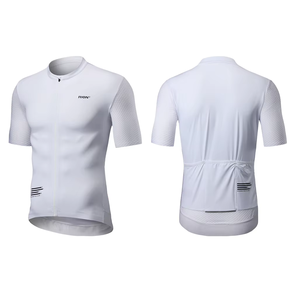RION Maillot de cyclisme pour hommes respirant à séchage rapide coupe ajustée à manches courtes sans couture