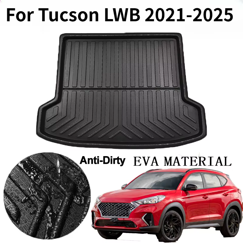 Tapis de coffre pour Tucson L-NX4 LWB 2021-2025 – Accessoires de protection anti-salissures, plateau de rangement, tapis de sol pour coffre de voiture