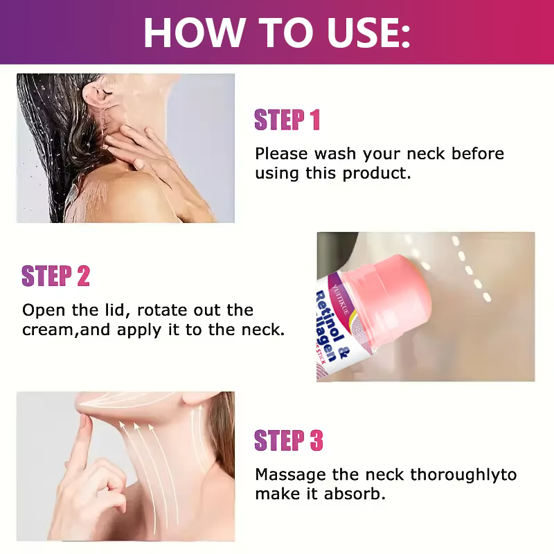 Crème pour le cou au rétinol et au collagène - 40g | Reffermissant, hydratant et liftant | Acide hyaluronique pour tous types de peau