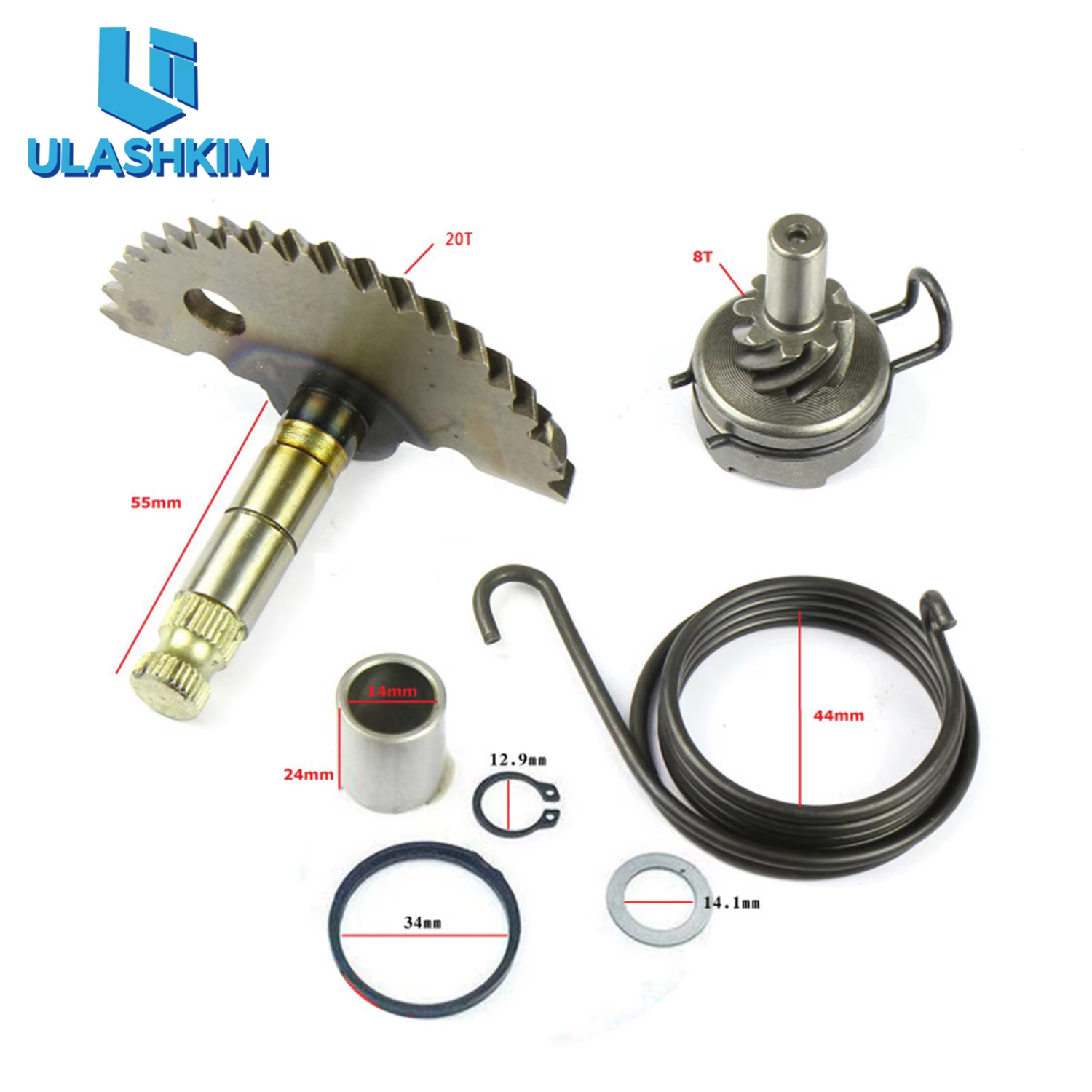 Kit d'arbre de démarreur pour Scooter GY6 50cc 80cc 139QMB 139QMA, kit d'installation de griffe de démarreur de moteur 350g