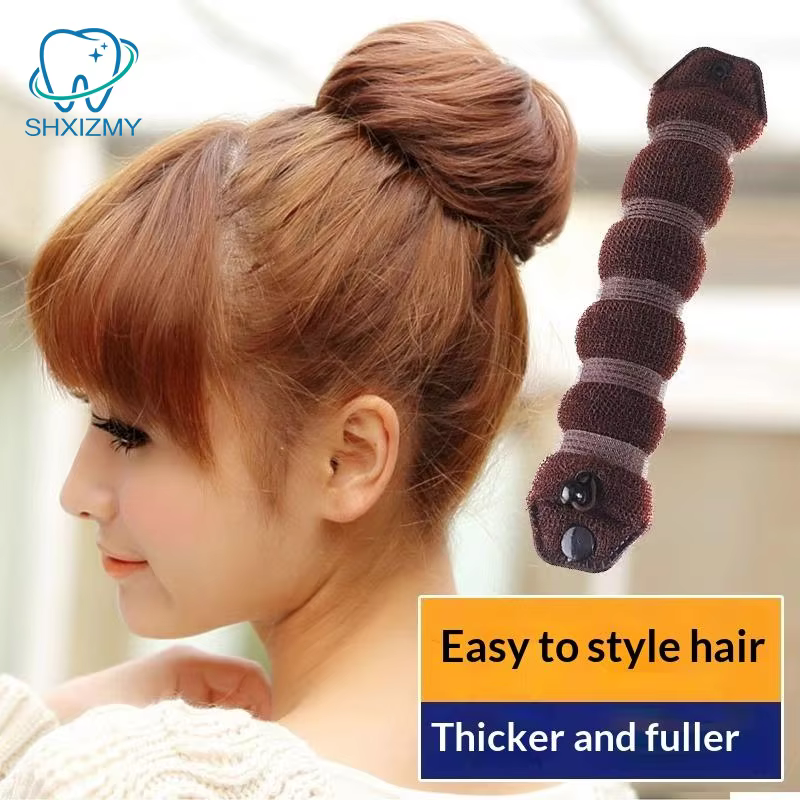 Chignon Magique Noir/Marron, Outil de Coiffure Type Donut, Accessoire pour Cheveux, Épingle à Cheveux pour Femmes, Coiffure DIY, Tresses