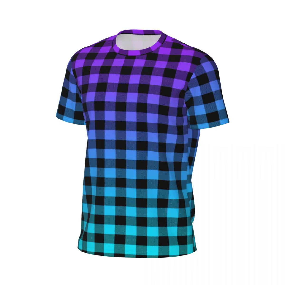 T-shirt de sport à carreaux pour hommes