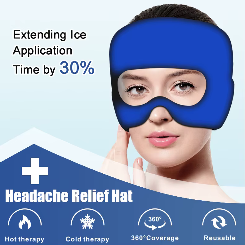 Chapeau de soulagement de la Migraine avec masque pour les yeux en Gel