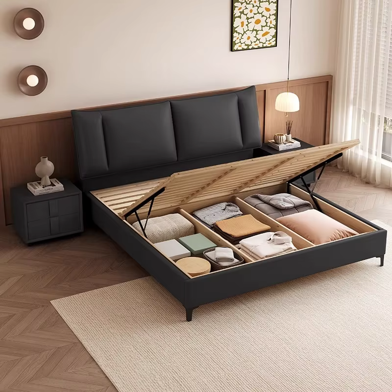 Support de jambe, rangement de lit esthétique, salon moderne, lits de couchage, tables de nuit doubles, accessoires de maison