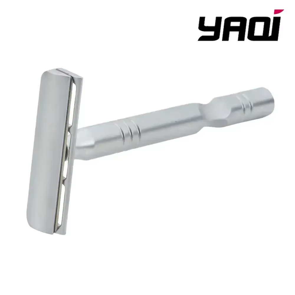 Rasoir YAQI couleur Chrome mat lame AC Excalibur à un seul tranchant hommes rasage sécurité rasoir à collectionner rasoir à barbe