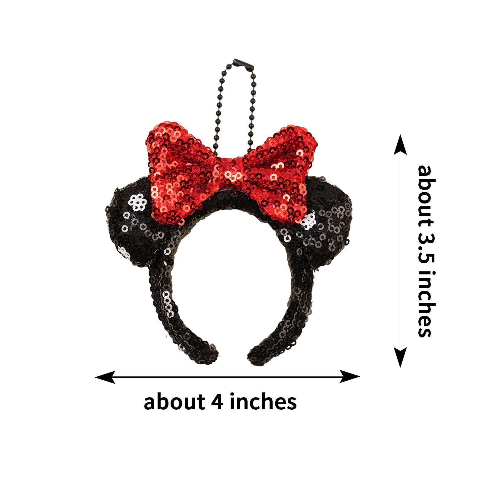 1 pièce Disney Mini Pendentif, Serre-têtes, Nœuds à paillettes, Oreilles de souris, Décoration pour sac et objectif d'appareil photo, Cadeau exquis, Accessoire capillaire pour fille, Porte-clés