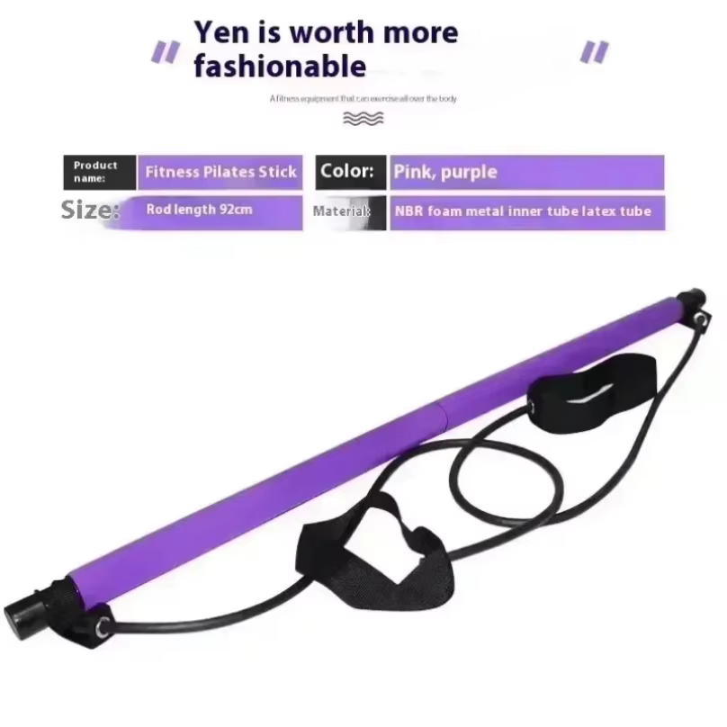 Bâton de barre de Yoga Pilates Portable avec bande de résistance