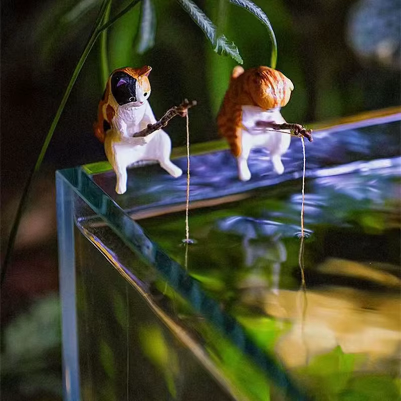 Ornements de pêche de dessin animé de poisson incité, accessoires d'aquarium, fournitures d'esprit ères, décoration de bureau à domicile