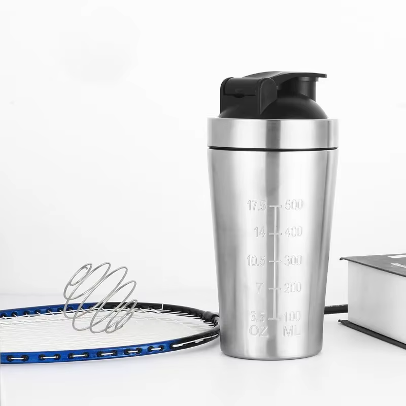 Bouteille Shaker de poudre de protéines en acier inoxydable de 500/750ml