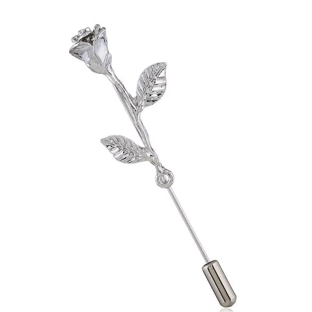 Hommes Rose fleur mode métal broche broche Blazer costume revers fête de mariage boutonnière charme broche bijoux vêtements accessoire