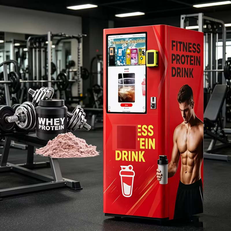 Distributeur automatique de protéines pour les salles de sport
