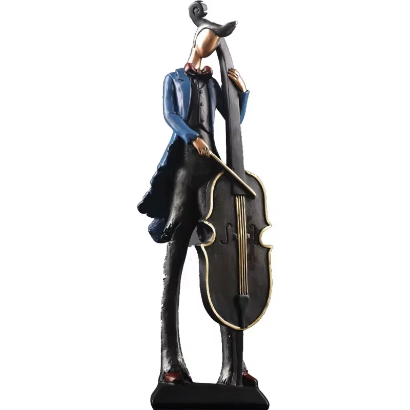 Vintage jouer à un Instrument bande décoration Art personnage modèle Statue créativité Figurines pour intérieur bureau accessoires artisanat
