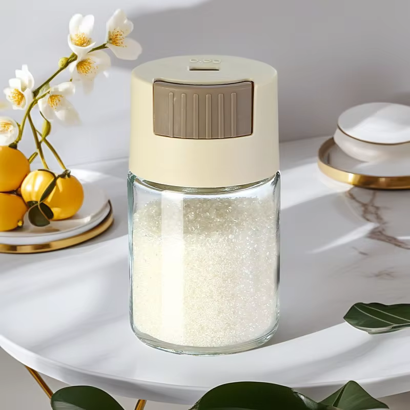 Bouteille d'assaisonnement quantitatif, bouteille de sel contrôlée, bouteille d'assaisonnement de sel de glutamate monosodique mesurant de type presse