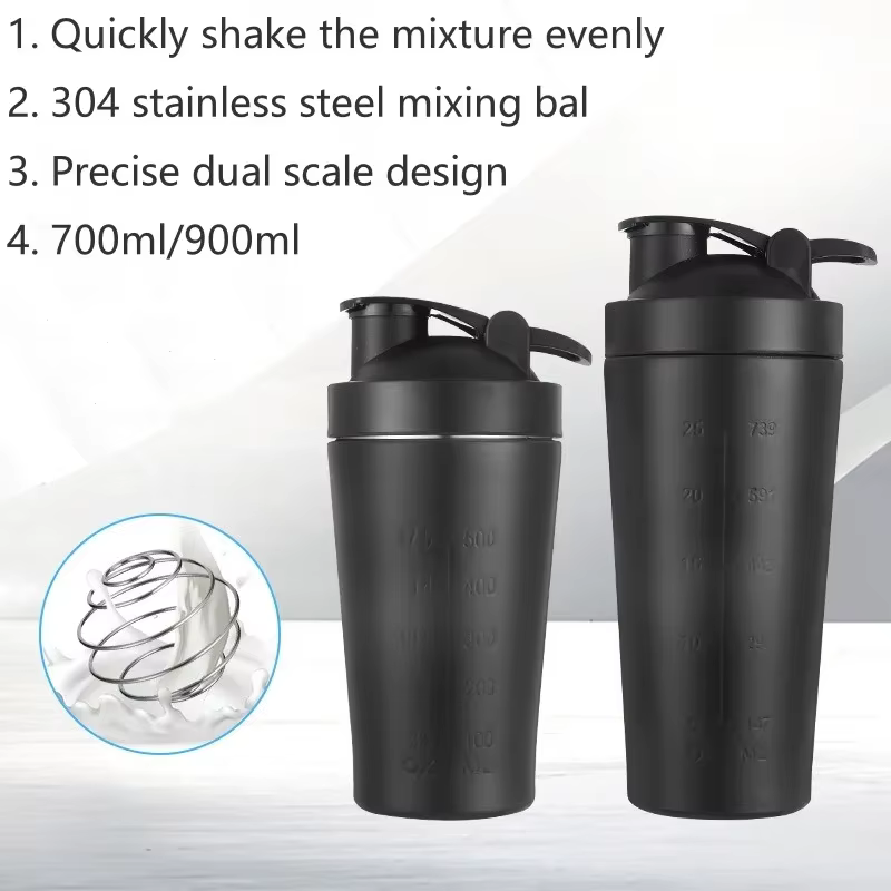 Bouteille Shaker de poudre de protéines en acier inoxydable de 500/750ml