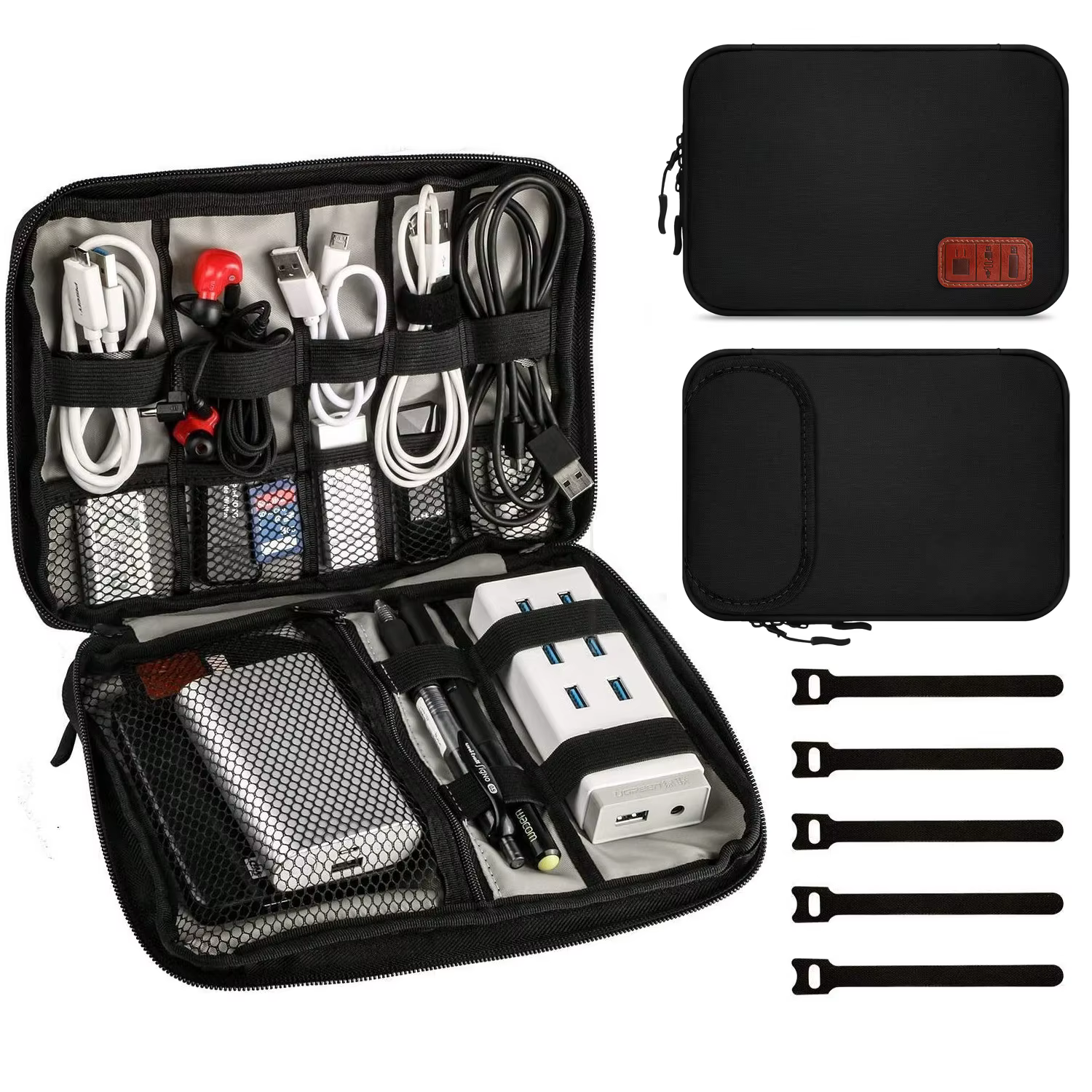 Sac de rangement pour accessoires numériques, sac d'organisation portable multifonctionnel pour accessoires électroniques, chargeur de disque dur, câble de données