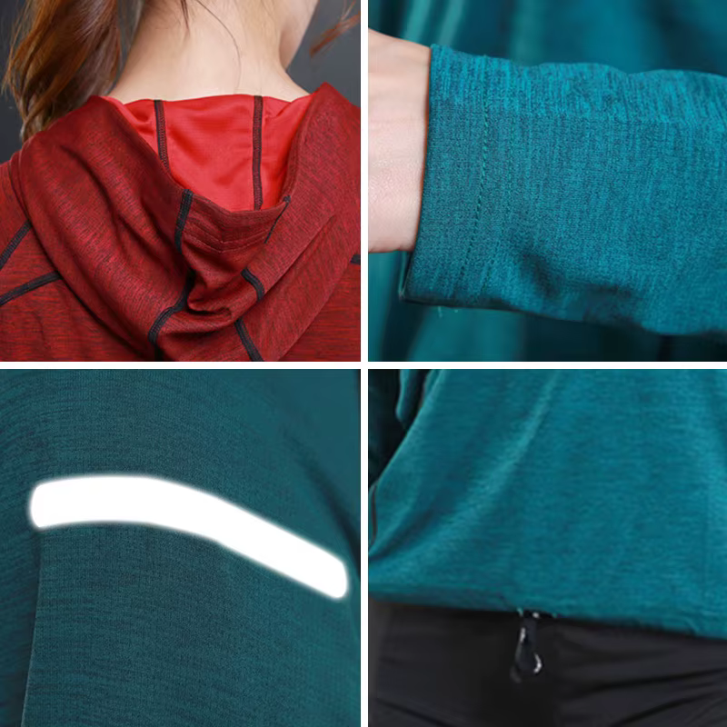 T-shirt de fitness à manches longues pour femme
