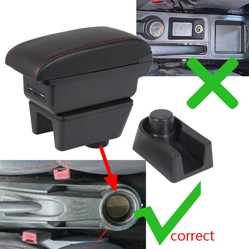 Accoudoir pour Seat Ibiza pour Ibiza MK4 IV 6J 2008 – 2017, conception intérieure de Console de voiture, boîte de rangement d'accoudoir noir, accessoires de voiture