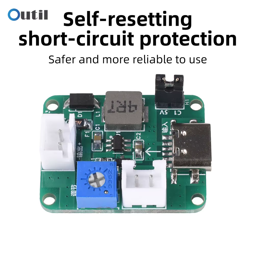 Module convertisseur boost réglable à double entrée 3-6V vers sortie 5V 9V 12V 24V avec protection contre les courts-circuits pour projets DIY