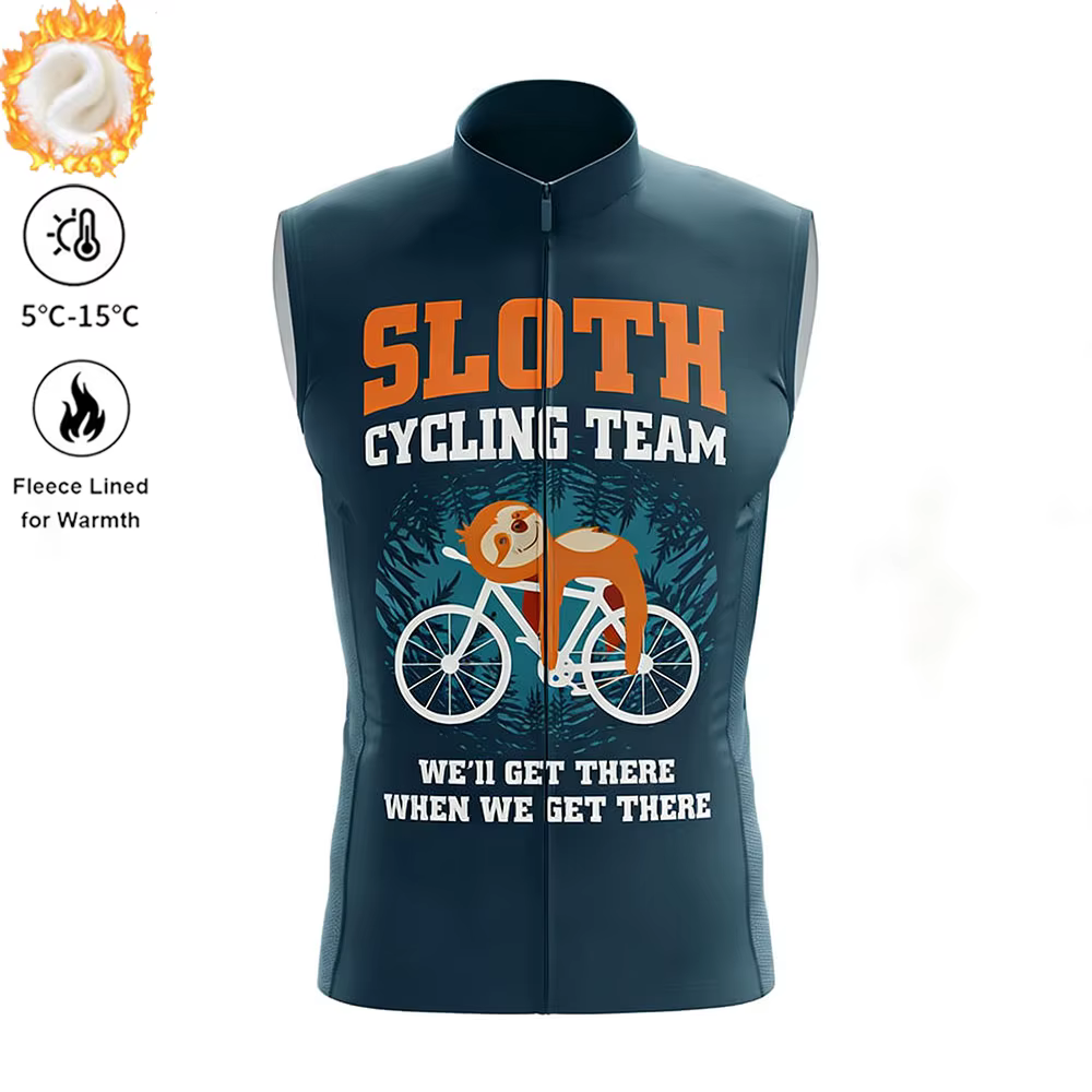 Paresseux équipe hiver cyclisme gilet homme