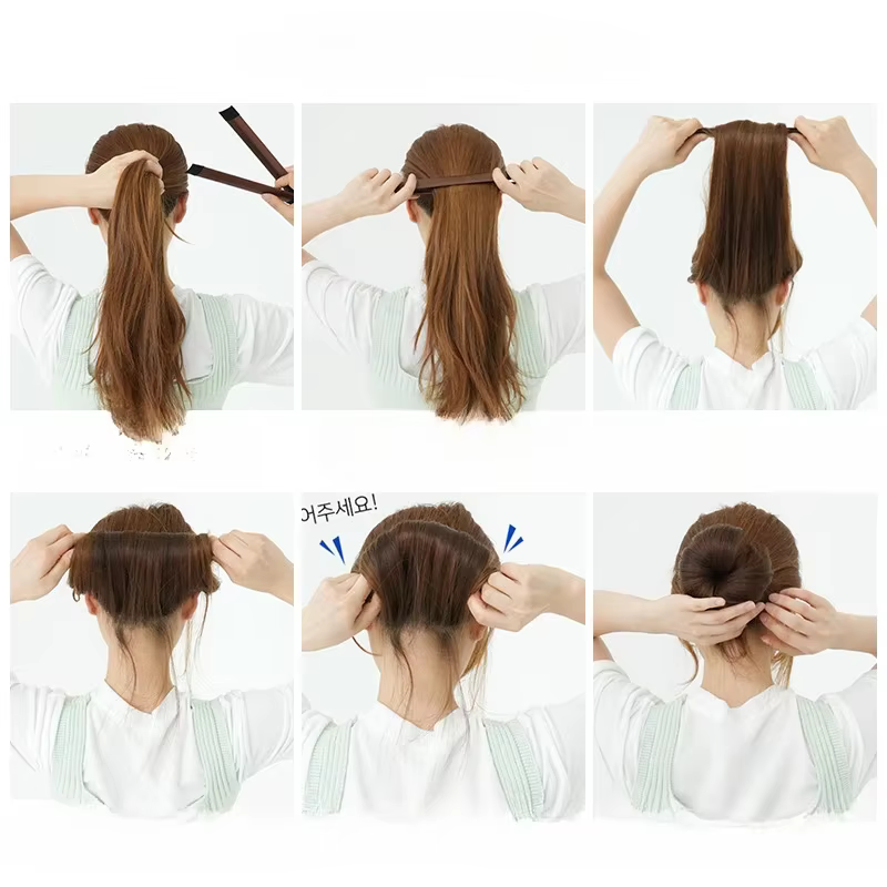 Fabricant de chignon magique, outils de bricolage, bandeau de bourgeon de beignet synthétique, boule torsadée, accessoires de cheveux pour femmes et filles, doux plat français fabriqué