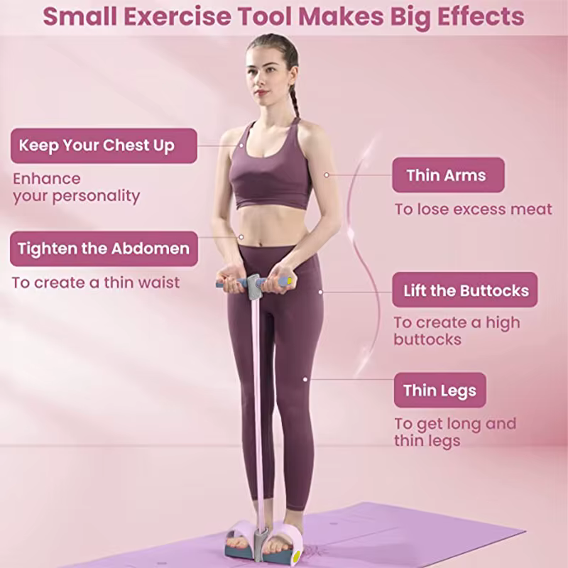 Bandes de résistance, extracteur de pédale de Yoga à 4 tubes, corde de traction élastique, équipement de Fitness pour l'entraînement de l'abdomen, de la taille et des bras