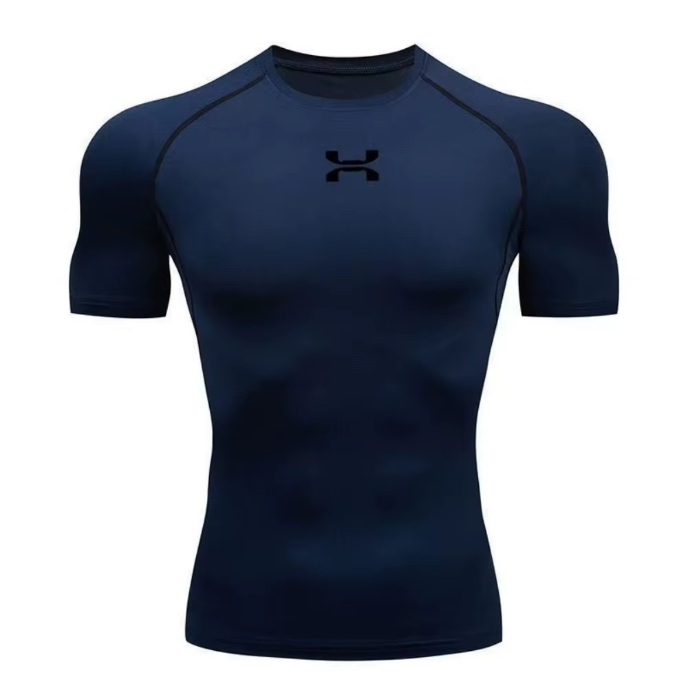 Vêtements de fitness, sweat-shirt de compression d'été à manches courtes pour hommes