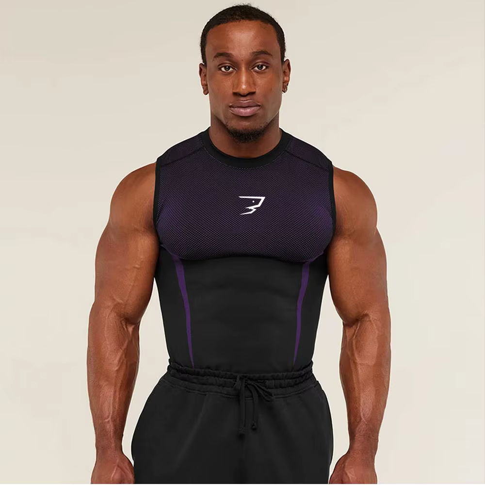 Débardeur Homme Fitness Léger Élastique Sans Manches Séchage Rapide Respirant pour Entraînement Extérieur Course Exercice