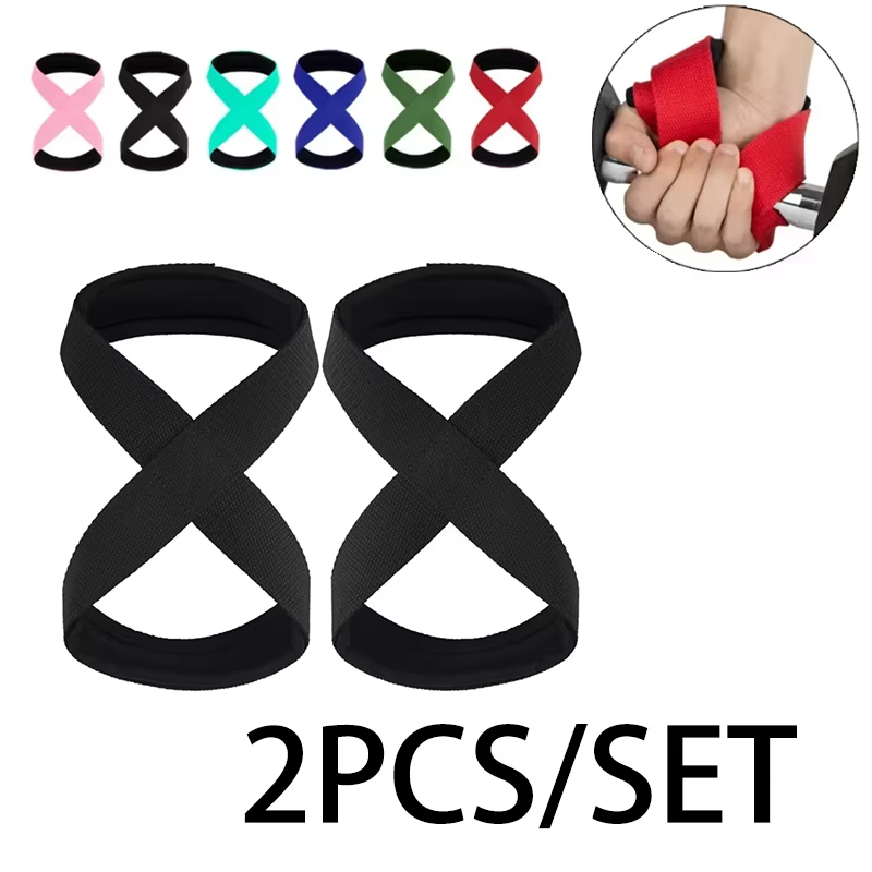 2 pièces rembourré Figure 8 sangles Deadlift haltérophilie