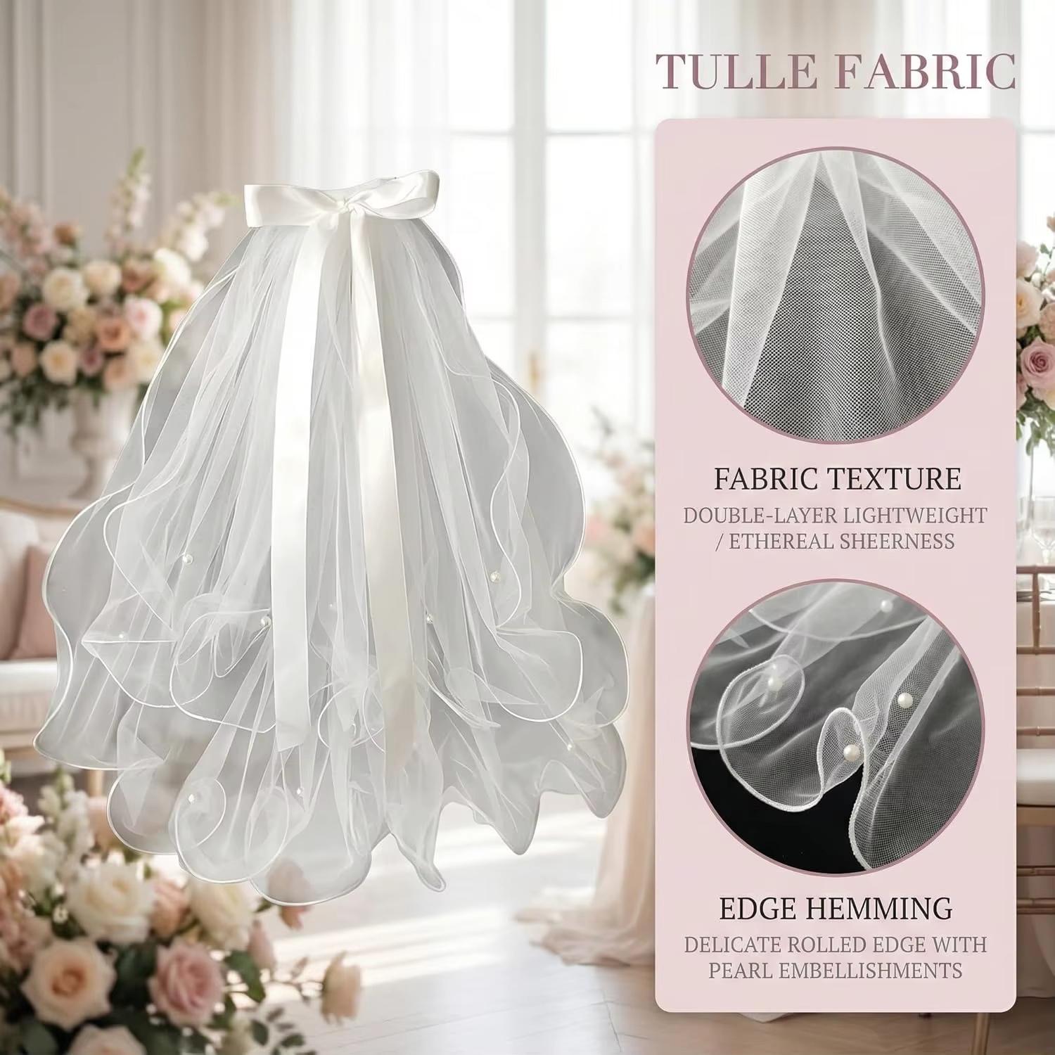 Voile de mariée blanc avec nœud, accessoire de fiançailles, pince à cheveux pour femme, accessoires de fête et de mariage