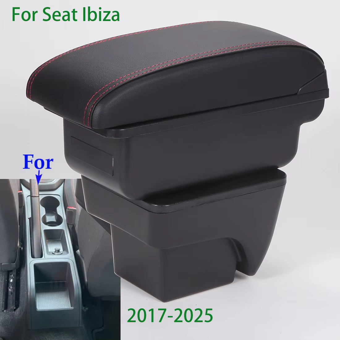 Accoudoir de voiture pour Seat Ibiza, boîte de rangement automatique, rénovation d'accessoires d'intérieur de voiture, pour Seat ARONA IBIZA 6L 6J 2017 – 2025